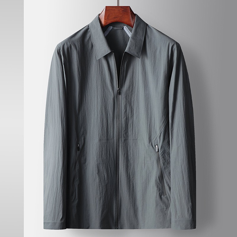 Men's Jacket 2025 Spring/Summer Edition with Non Trace Flip Collar Lightweight Edition
